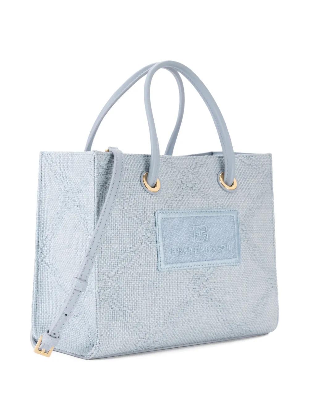 トートバッグ ELISABETTA FRANCHI SMALL LOGO TOTE Elisabetta Franchi Logo-Jacquard Mini Tote Bag in Blue | Lyst
