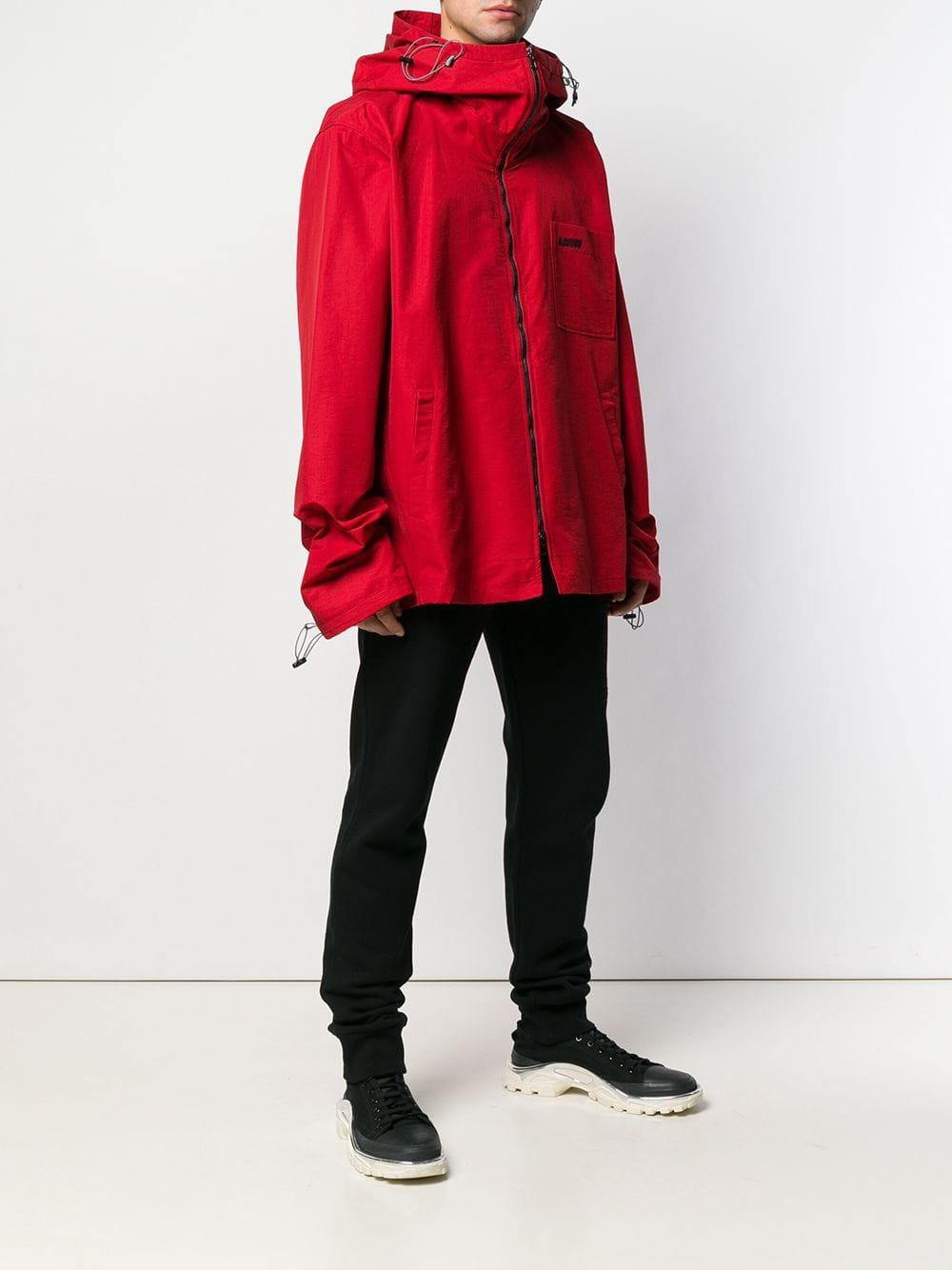red oversized jacket