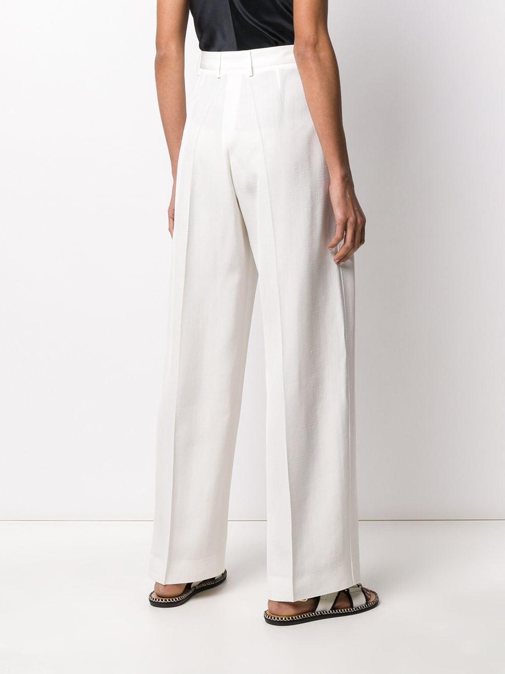 Jil Sander Silk High-rise Trousers in White - Lyst