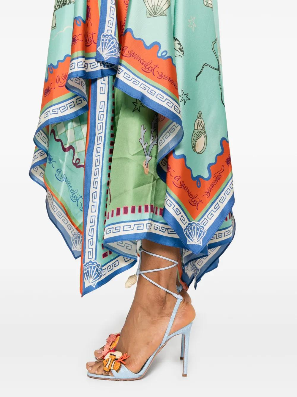 alemais surrealist summer scarf midi dress SURREALIST SUMMER SCARF MIDI DRESS