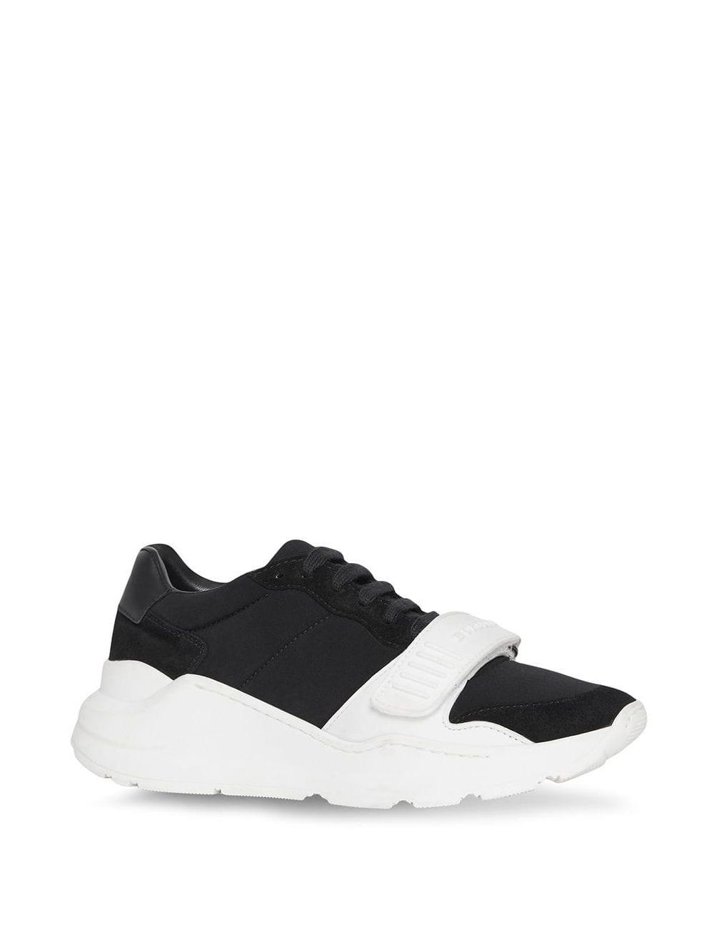 Neoprene And Leather Sneakers in Black 