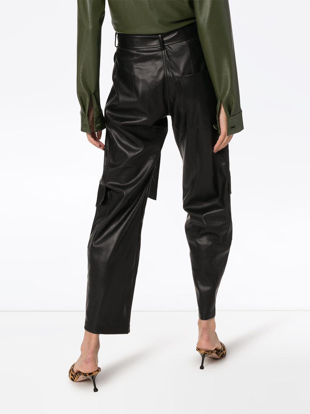 Low Classic Faux Leather Cargo Trousers in Black - Lyst