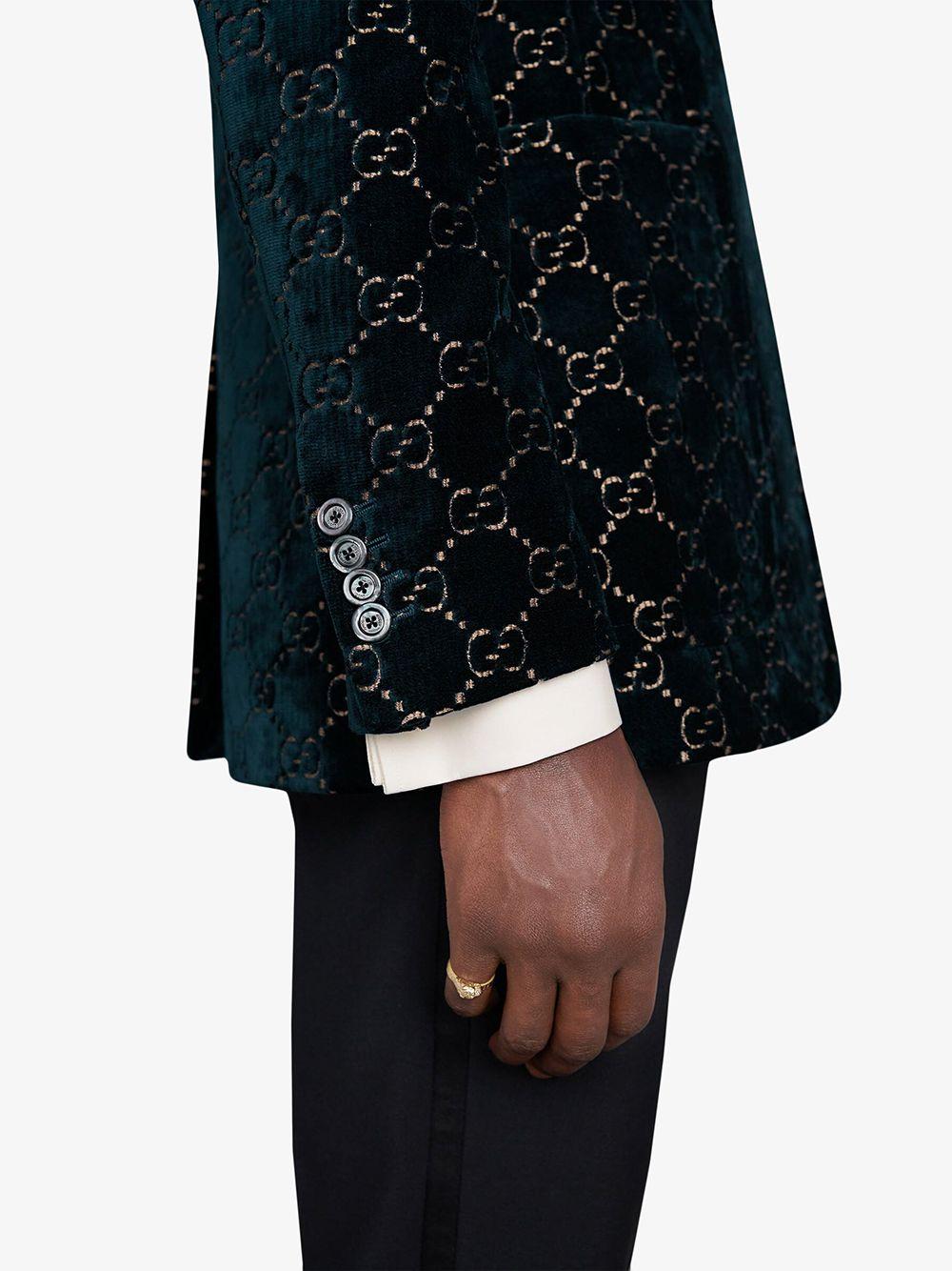 Gucci GG Velvet Jacket in Blue for Men Lyst