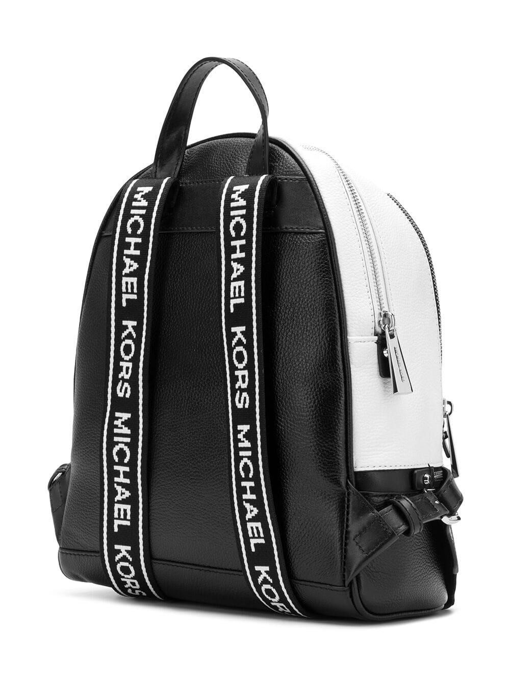 mk backpack black and white