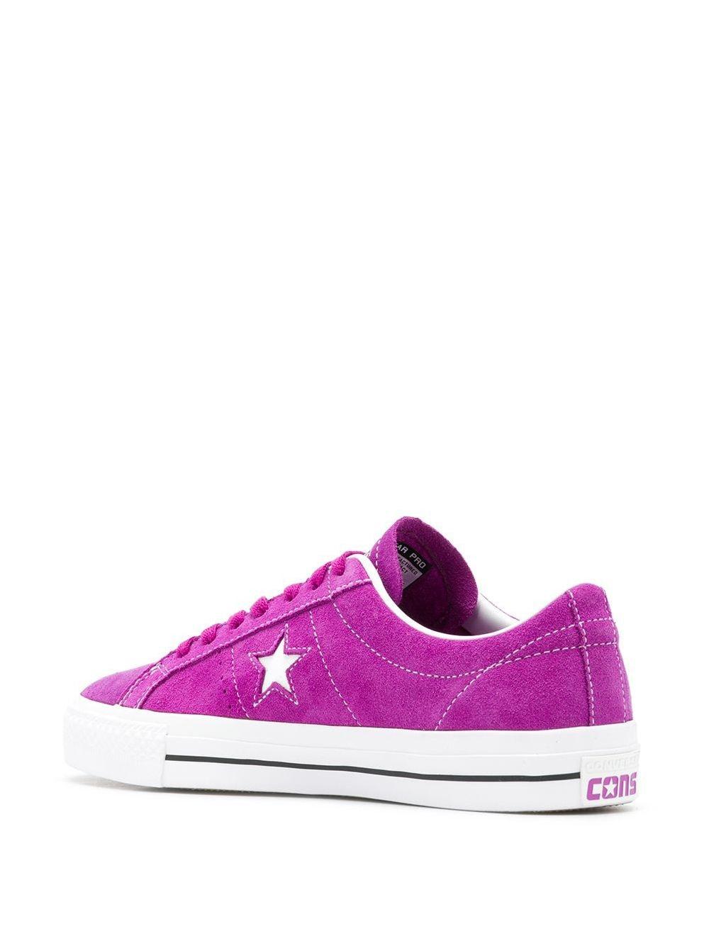 Converse Leather One Star Pro Ox Trainers in Purple for Men | Lyst