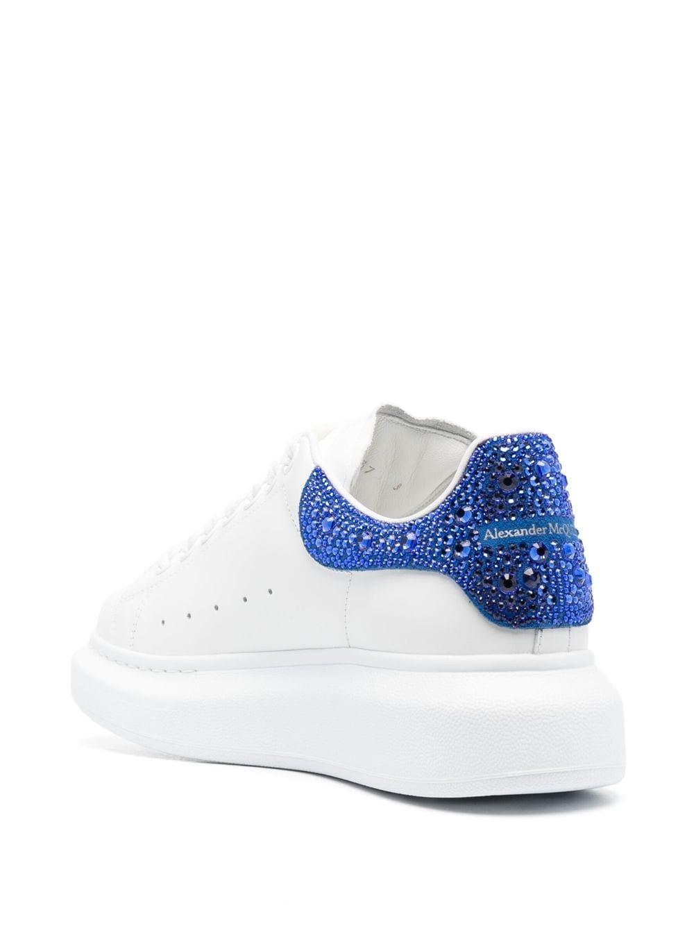 McQueen Crystal-Embellished Lace-Up Sneakers in Blue | Lyst display picture 1