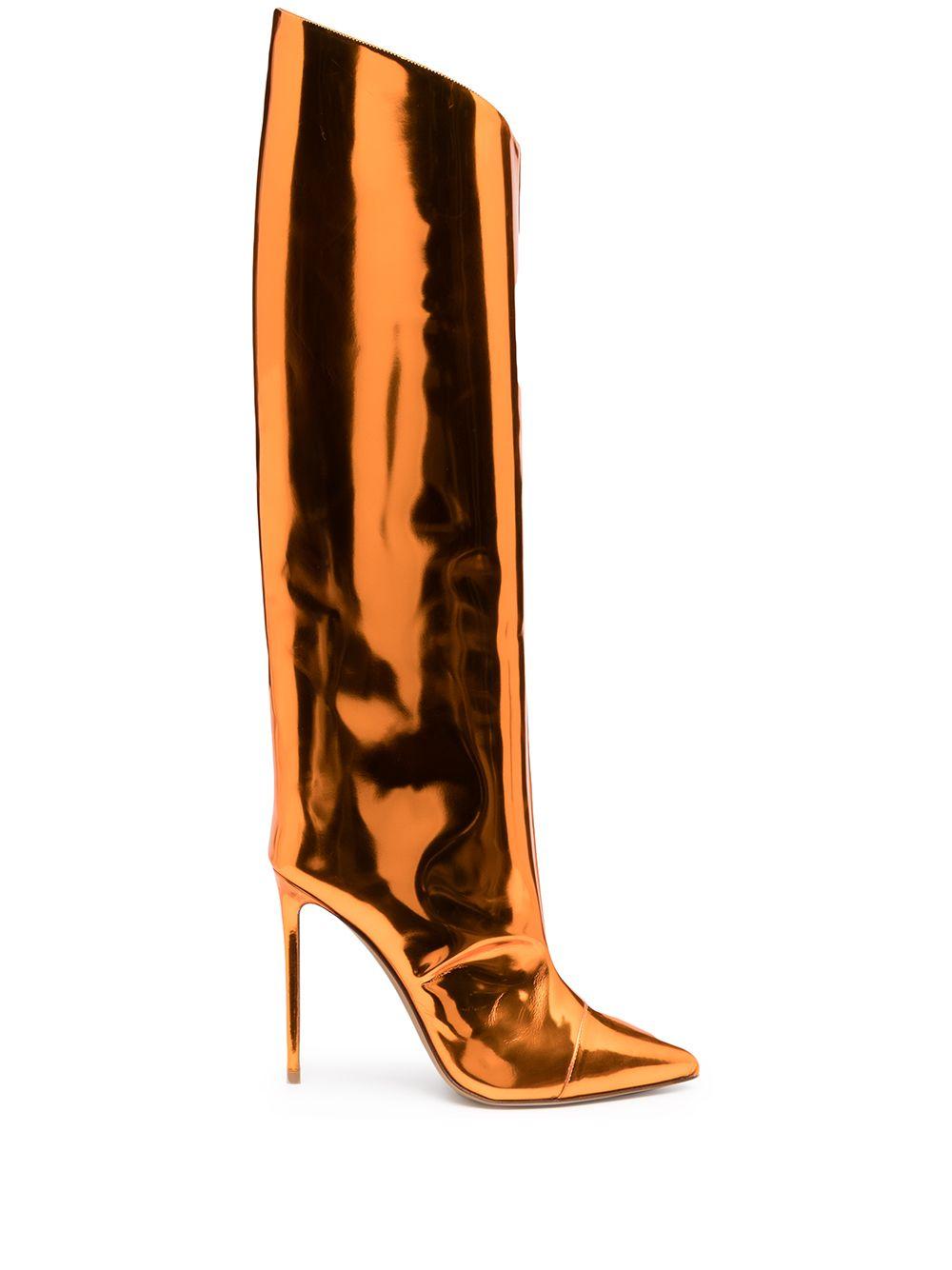 Alexandre Vauthier Alex Patent Leather Boots in Orange | Lyst