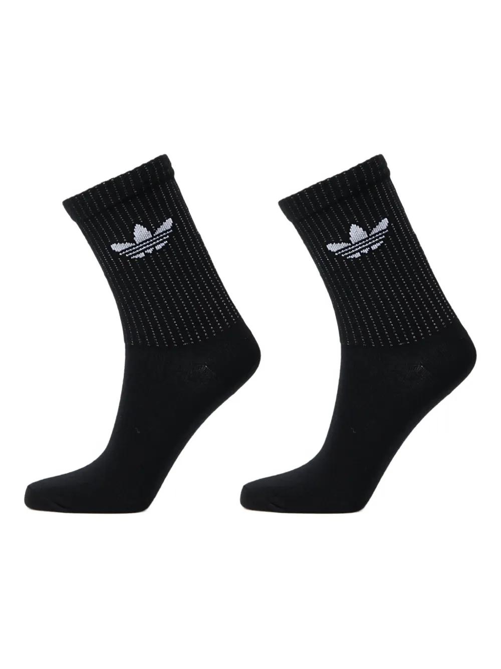 adidas Reflective Crew Socks (Pack Of Two) in Black Lyst UK
