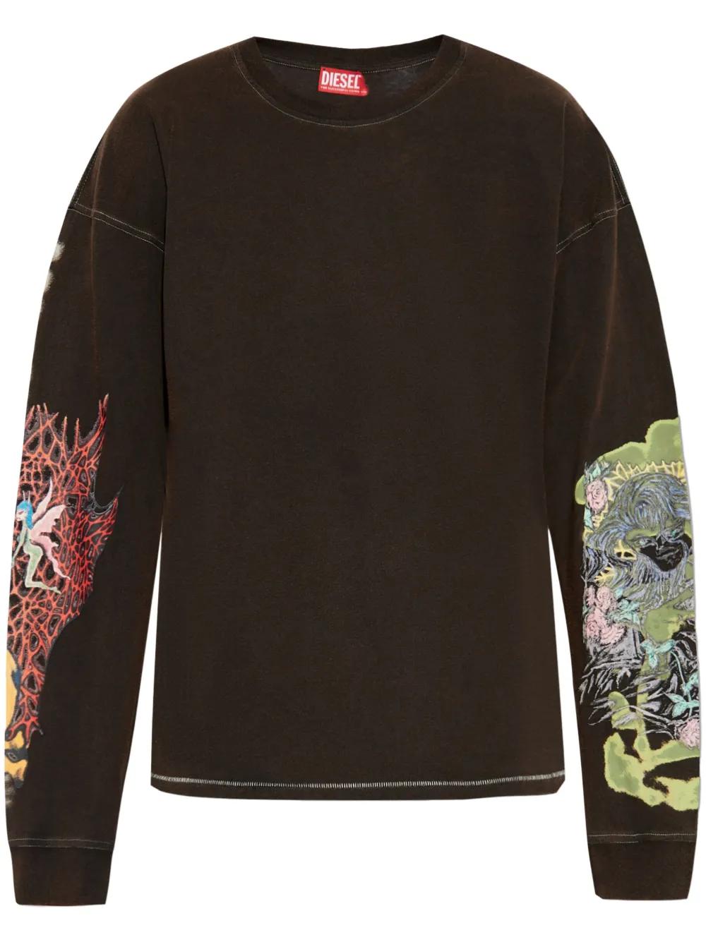 DIESEL Long Sleeve T-Shirt T-Boxt-Ls-R4 in Black for Men | Lyst