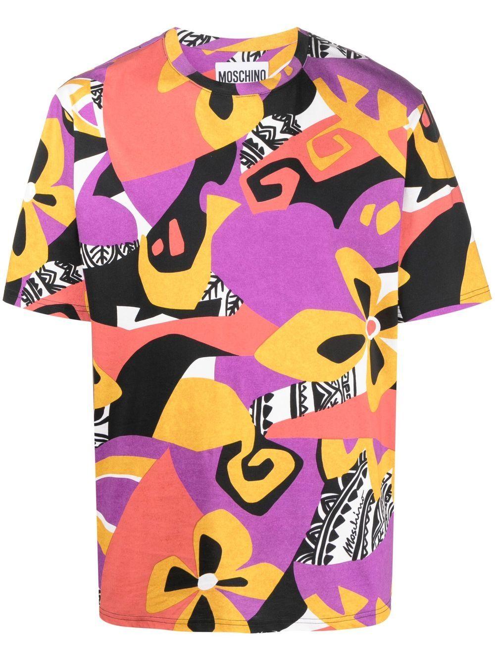 Moschino Collage-print Short-sleeved T-shirt in Pink for Men | Lyst