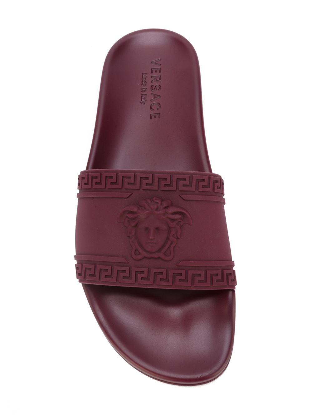 versace slippers burgundy