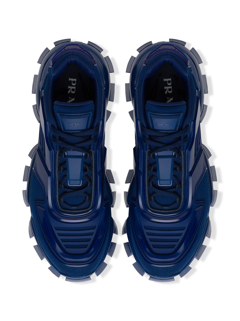 nedsænket span salvie Prada Leather Cloudbust Thunder Low-top Sneakers in Blue for Men - Lyst