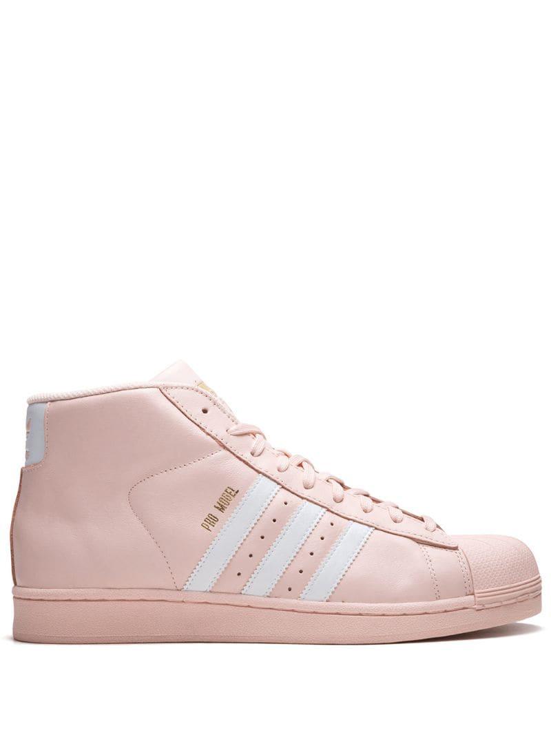adidas Pro Model High Top Sneakers in Pink for Men | Lyst