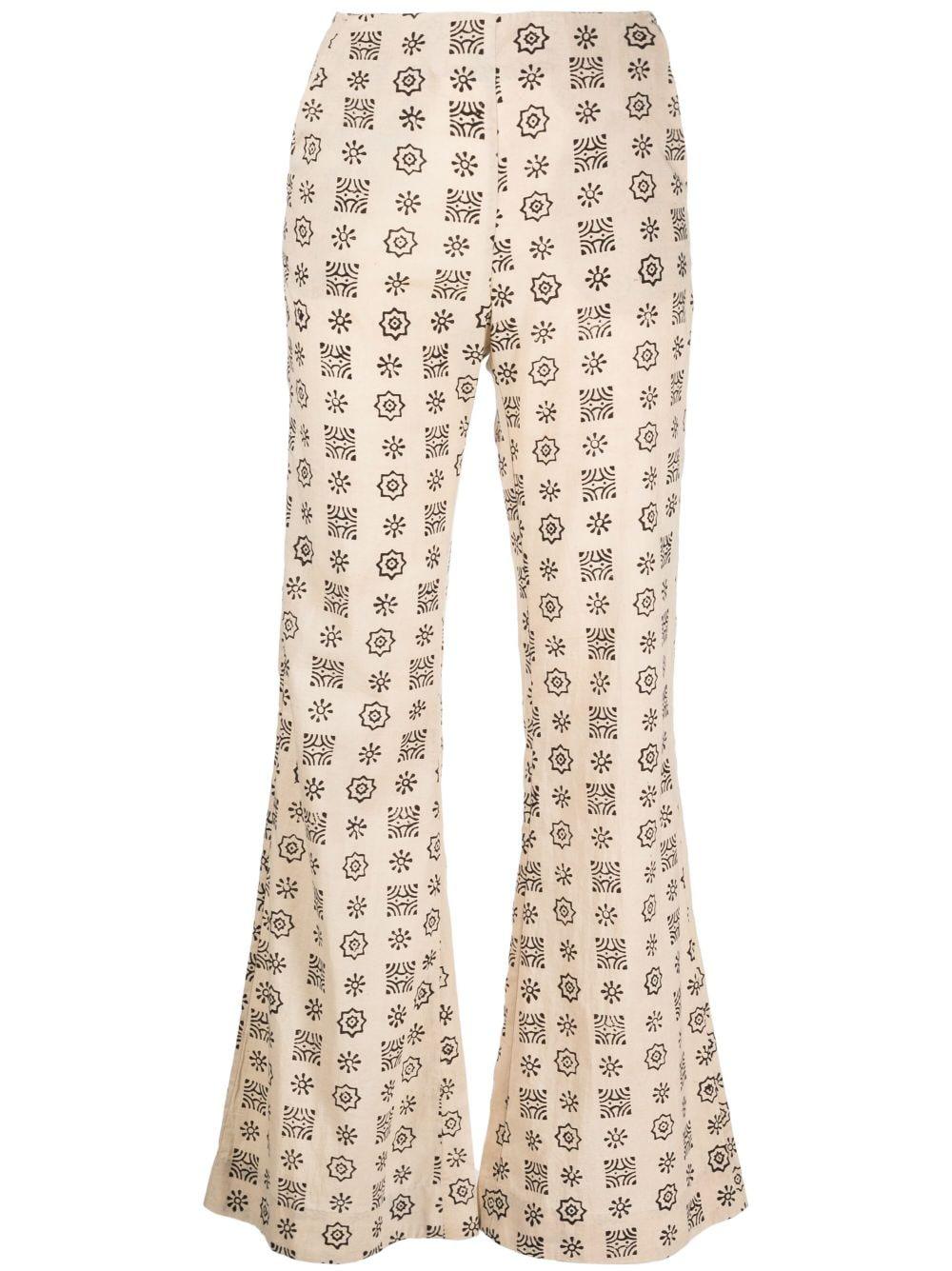 Alix Of Bohemia Charlie Flare Trousers in Natural | Lyst
