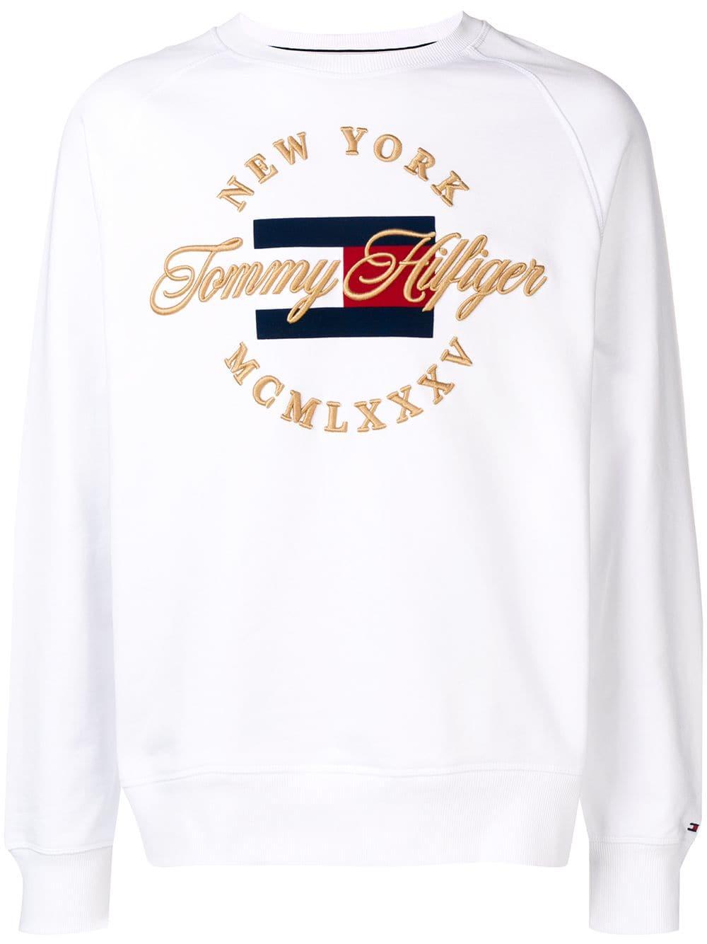 Sudadera New York con logo bordado Tommy Hilfiger de hombre de color Blanco  | Lyst
