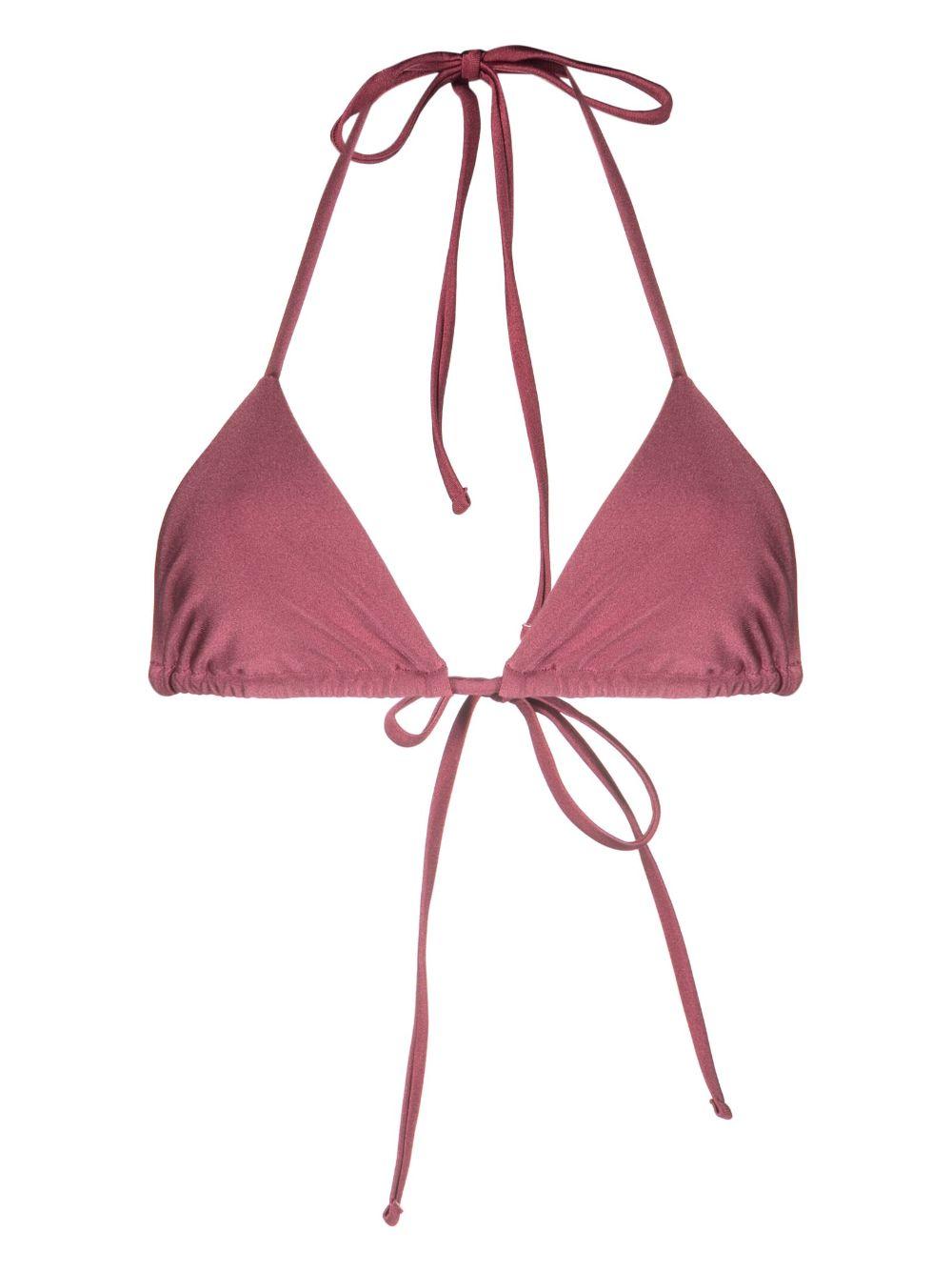 Frankie's Bikinis Halterneck Triangle-cup Bikini Top in Pink | Lyst