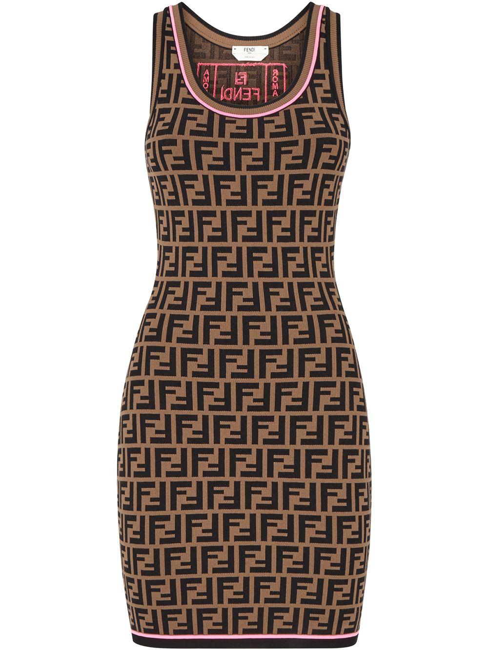 Fendi Synthetic Ff Logo Knit Dress in ...