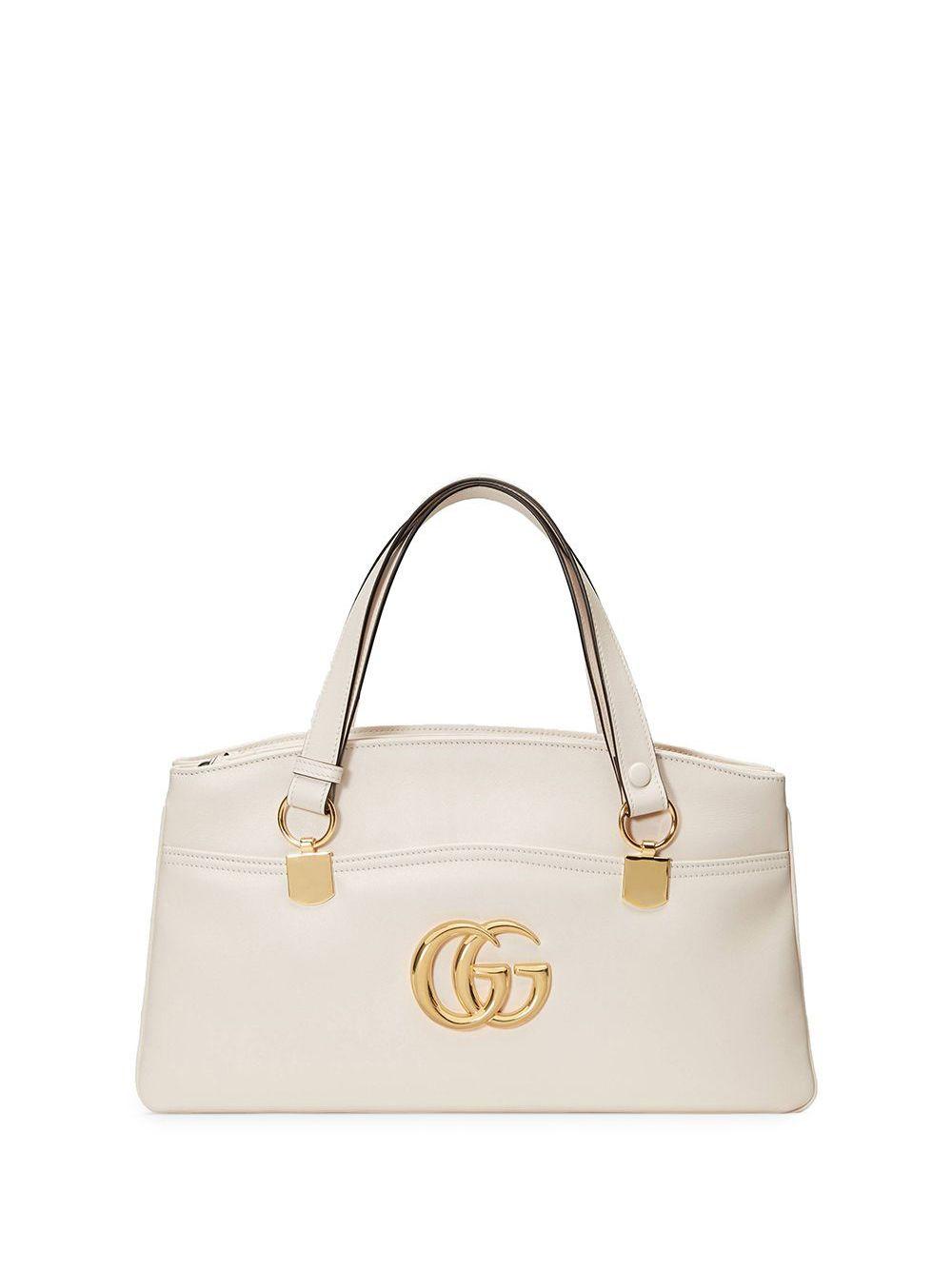 Gucci Leather Arli Large Top Handle Bag in White Leather (White) Lyst
