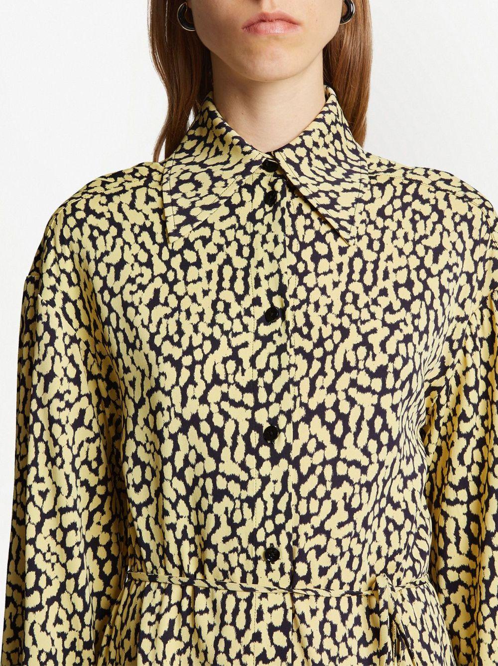 Proenza Schouler Leopard-print Shirtdress in White | Lyst