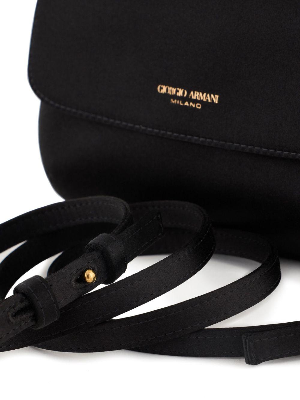 Giorgio Armani Small La Prima Suede Shoulder Bag in Black | Lyst