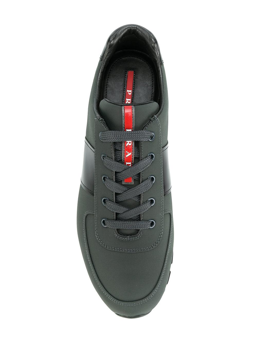 Prada Leather Match Race Trainers in Grey (Grey) for Men - Lyst