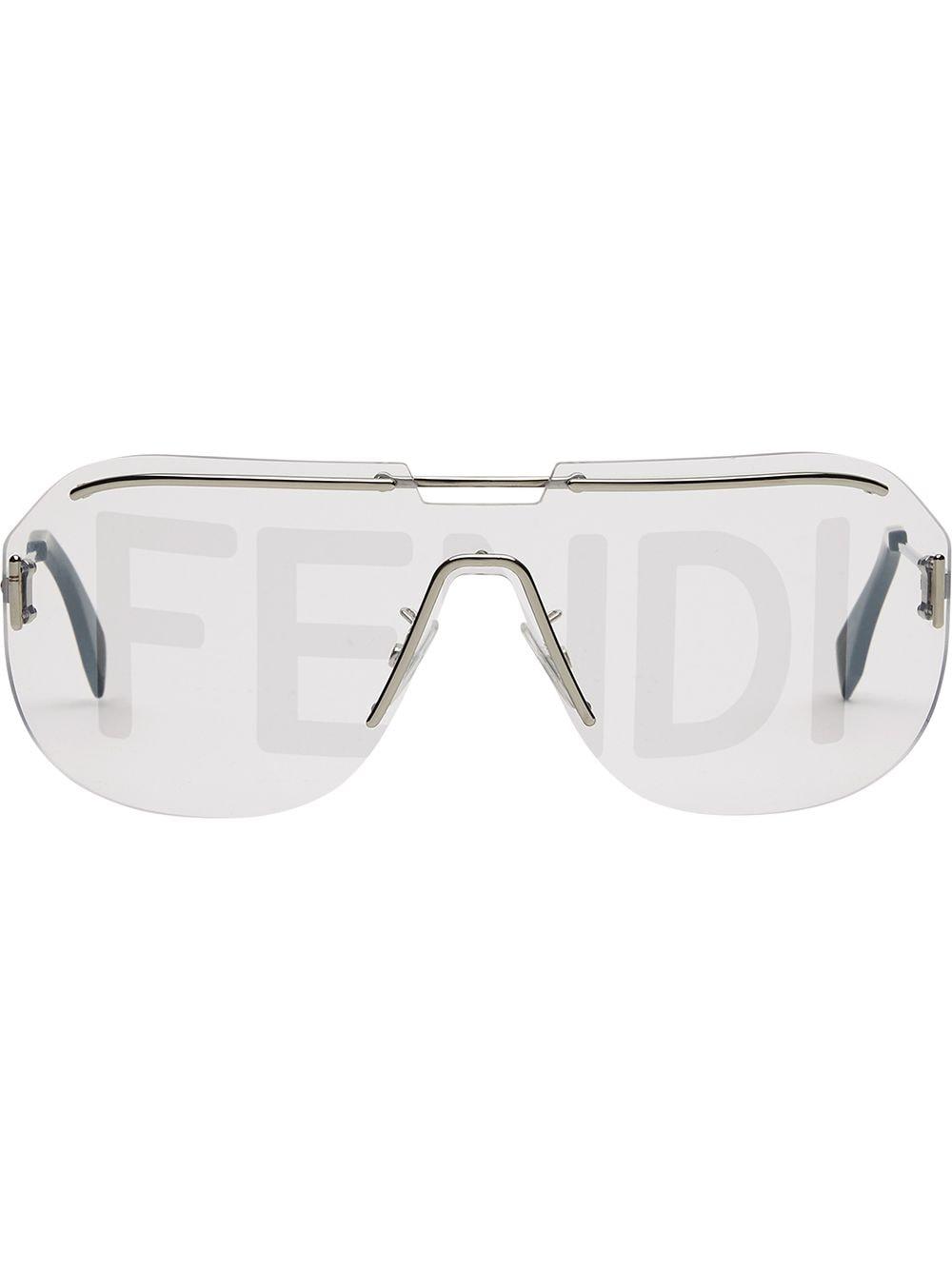 Occhiali da sole con logo da Uomo di Fendi in Metallizzato | Lyst