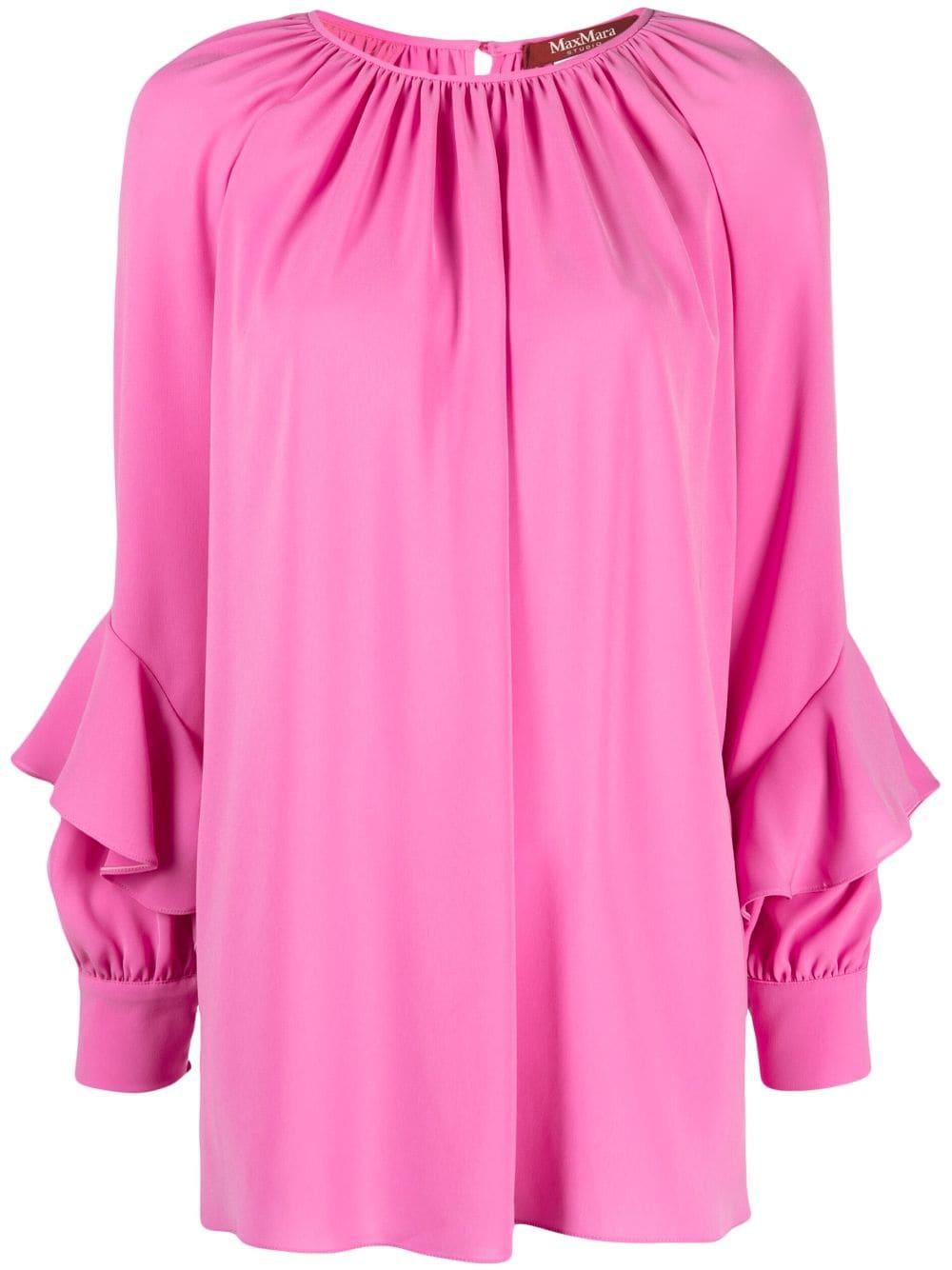 Max Mara Ombrosa Ruffled-detail Blouse in Pink | Lyst