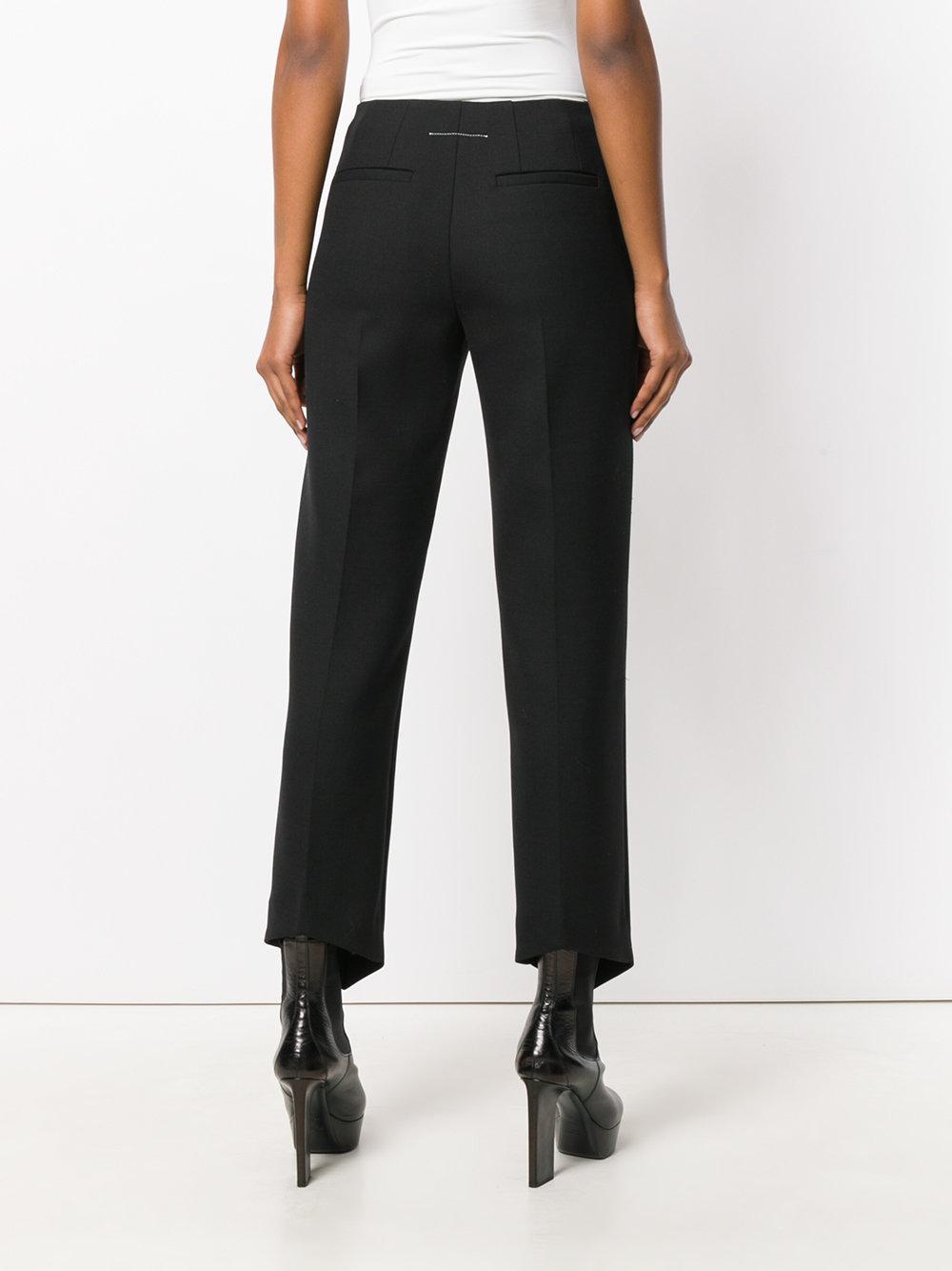 MM6 by Maison Martin Margiela Wool Whipcord Trousers in Black - Lyst