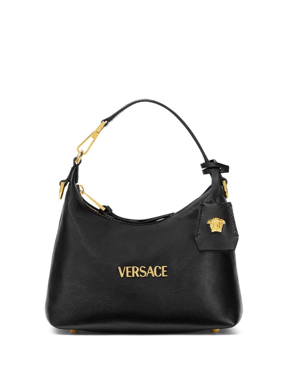 Versace レディース ブラック レザー ミニバッグ ショルダーバッグ