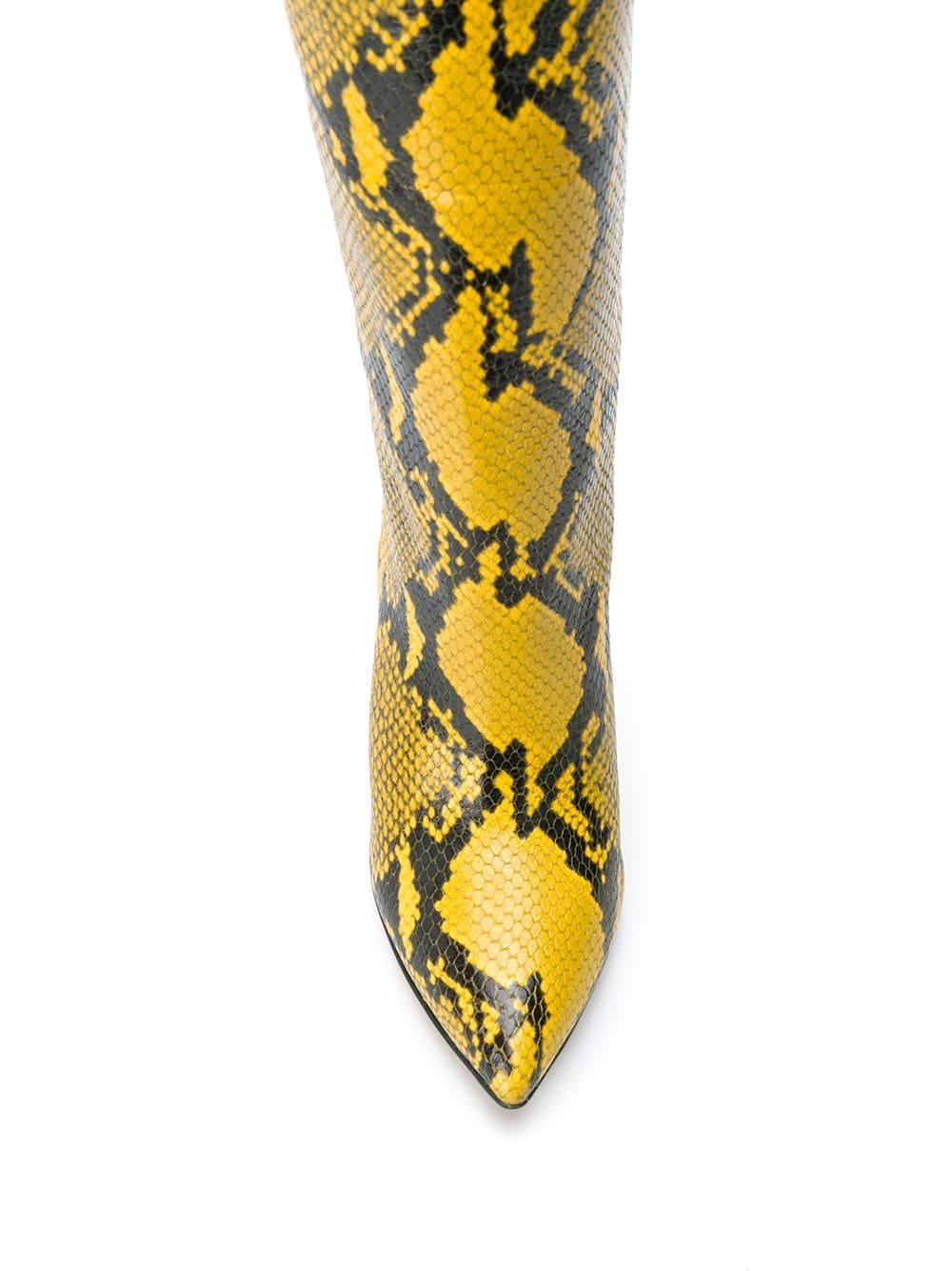 yellow snake print boots