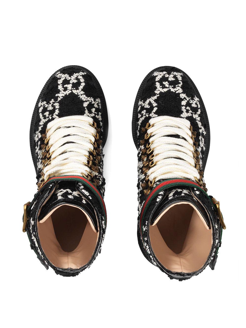 Gucci GG Tweed Ankle Boots in Black Lyst UK
