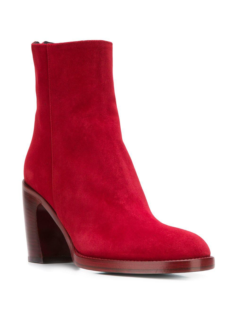 ann demeulemeester red boots