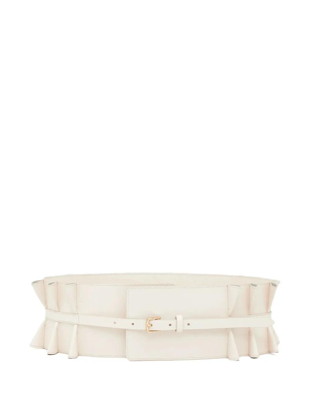 Zimmermann Ruffled Leather Belt in Natural Lyst Australia