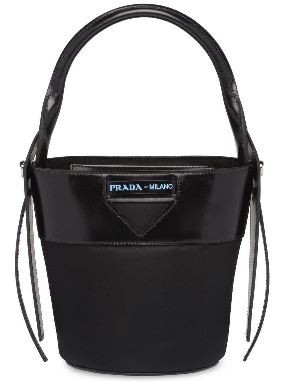 Prada Synthetic Ouverture Bucket Bag in Black | Lyst