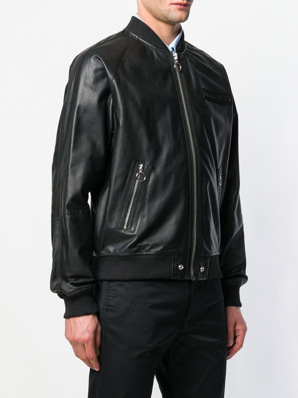 DIESEL Synthetic L-pins-a Leather Jacket in Black for Men - Lyst