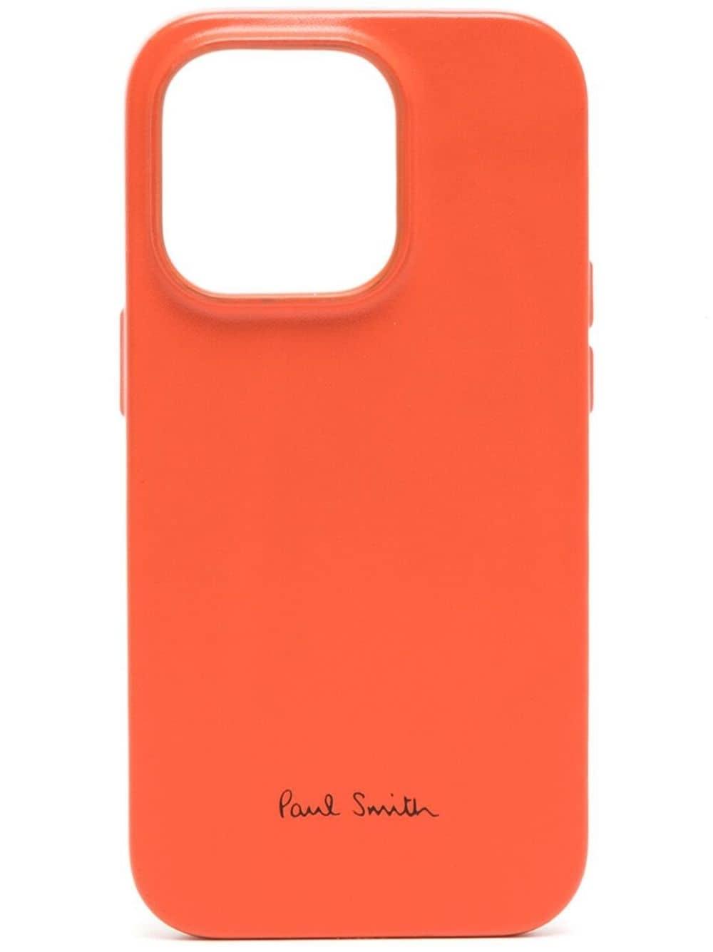 Paul Smith + Native Union Leather Magsafe Iphone 14 Pro Case in Orange