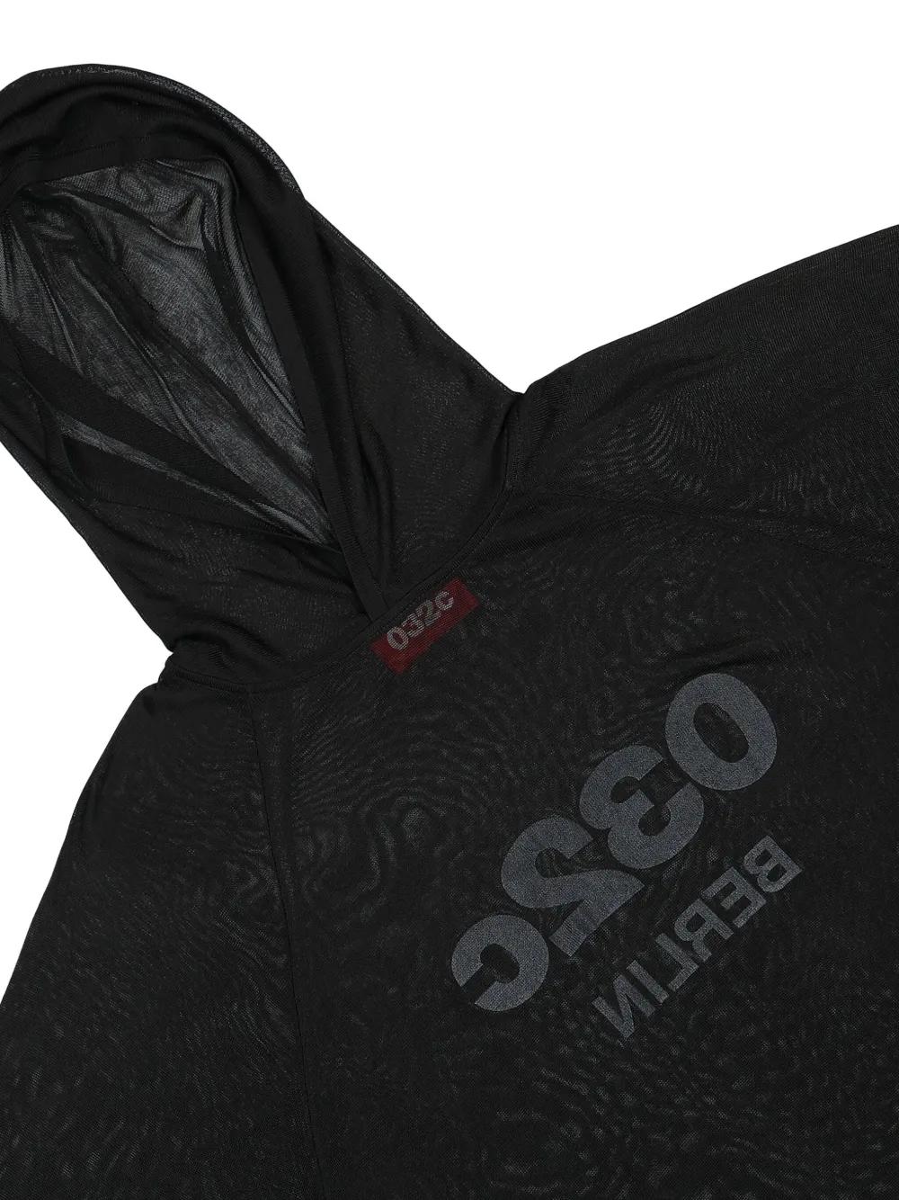 ★032c★ U SELFIE TRANSLUCENT HOODED KNIT BLACK SELFIE