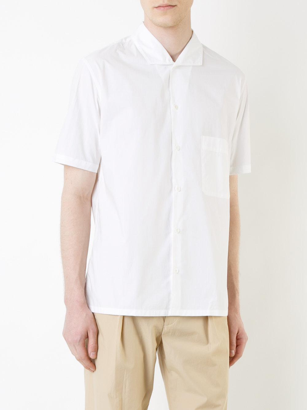 Lemaire Cotton Short Sleeve Shirt in White for Men - Lyst