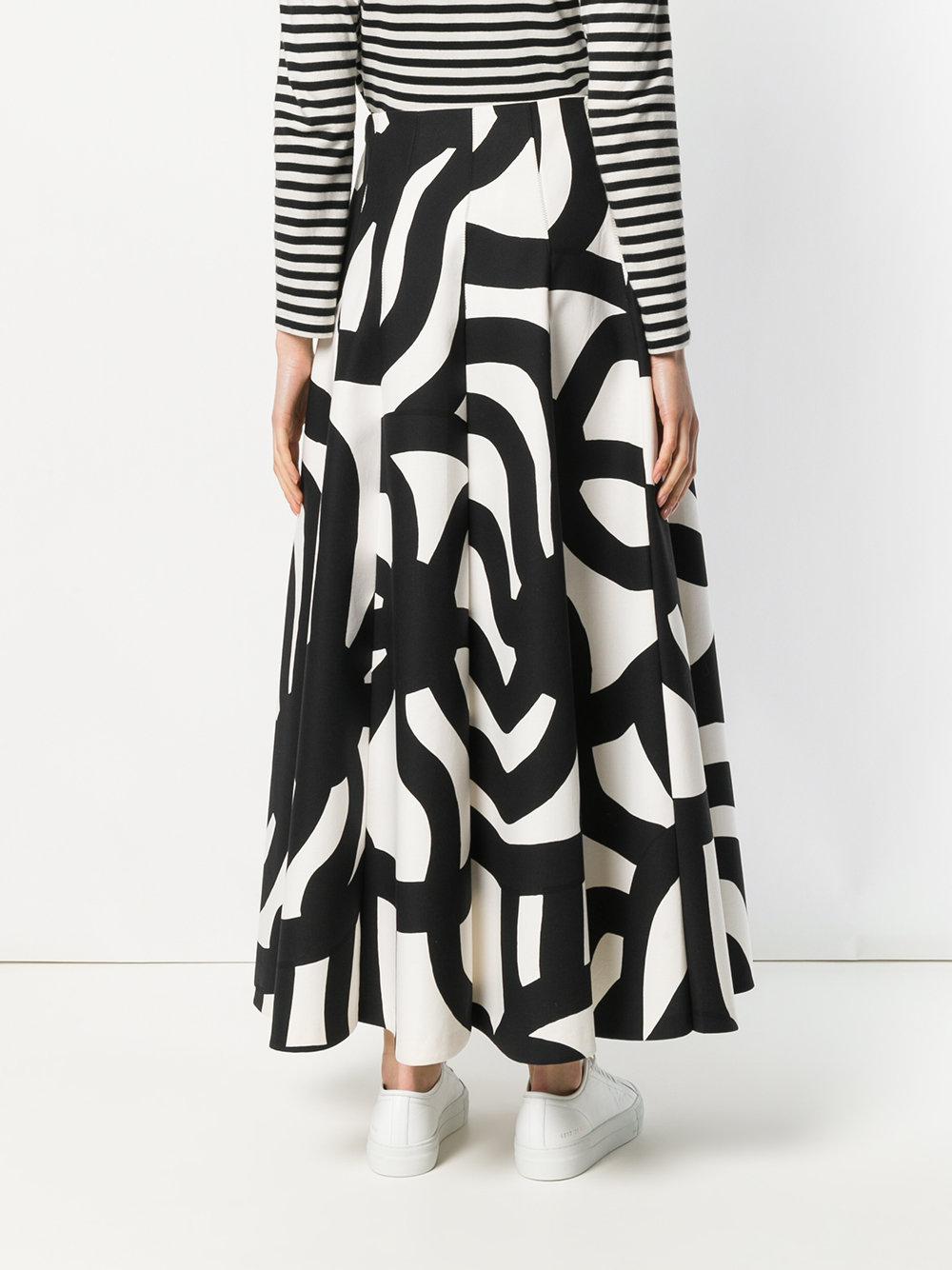 Jupe longue à motif géométrique Junya Watanabe en coloris Noir | Lyst