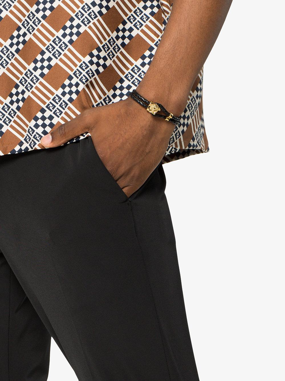 versace men's leather bracelet