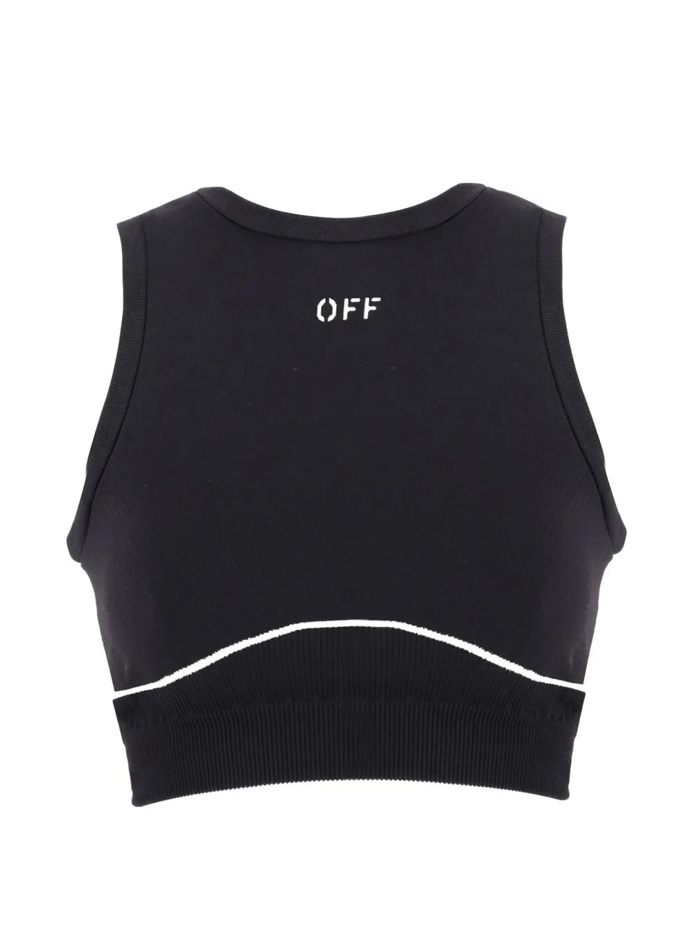 off white black sports bra