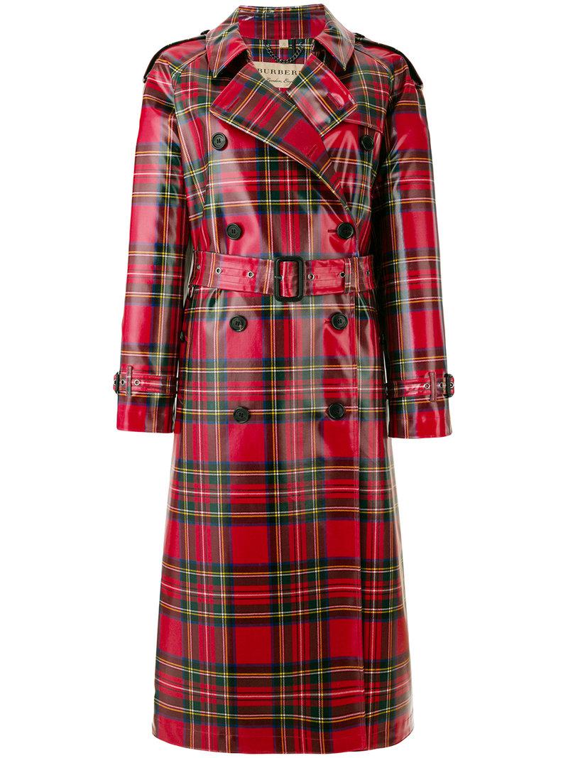 burberry check trench coat