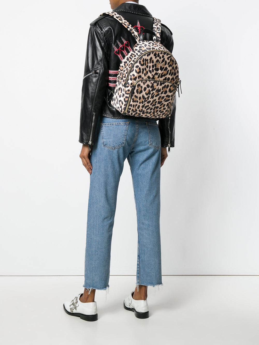 Kate Spade Leopard Print Backpack in Brown | Lyst
