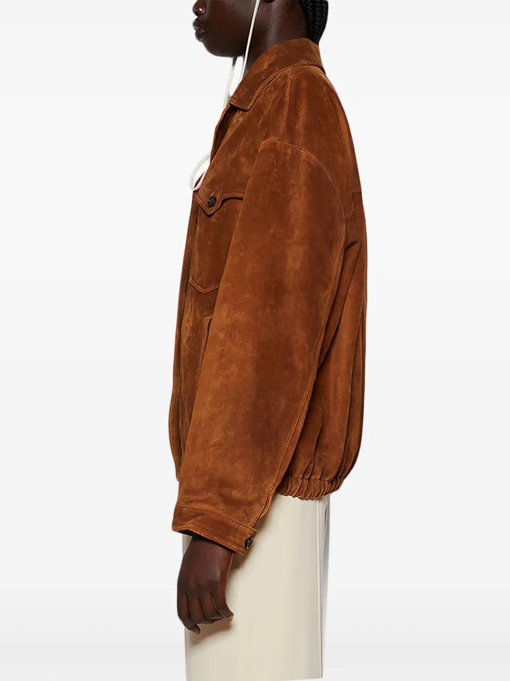Miu Miu Suede Jacket in Brown | Lyst Miu Miu Suede Jacket in Brown | Lyst