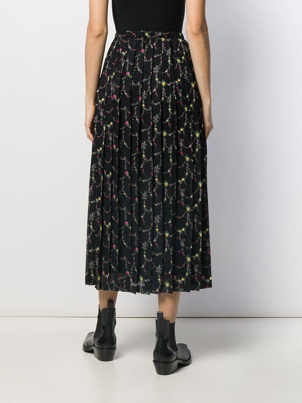 Junya Watanabe Floral-print Pleated Skirt in Black - Save 40% - Lyst