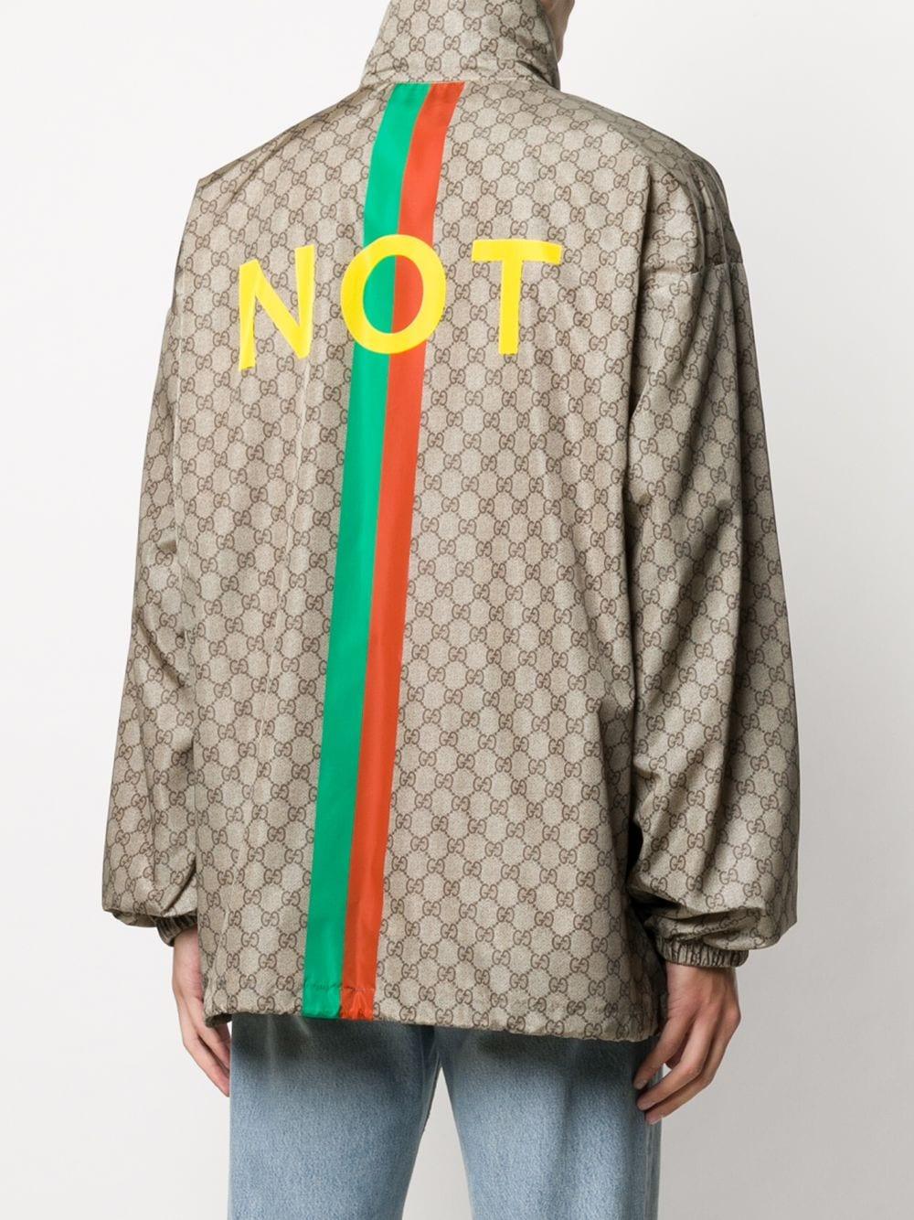 Gucci GG Supreme Canvas 'not Fake'-print Jacket in Brown for Men 
