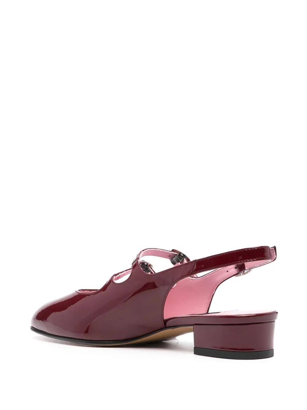 【関税込み】Peche Sandals - Carel - Leather - Burgundy Peche - Red patent leather slingback Mary Janes | Carel Paris