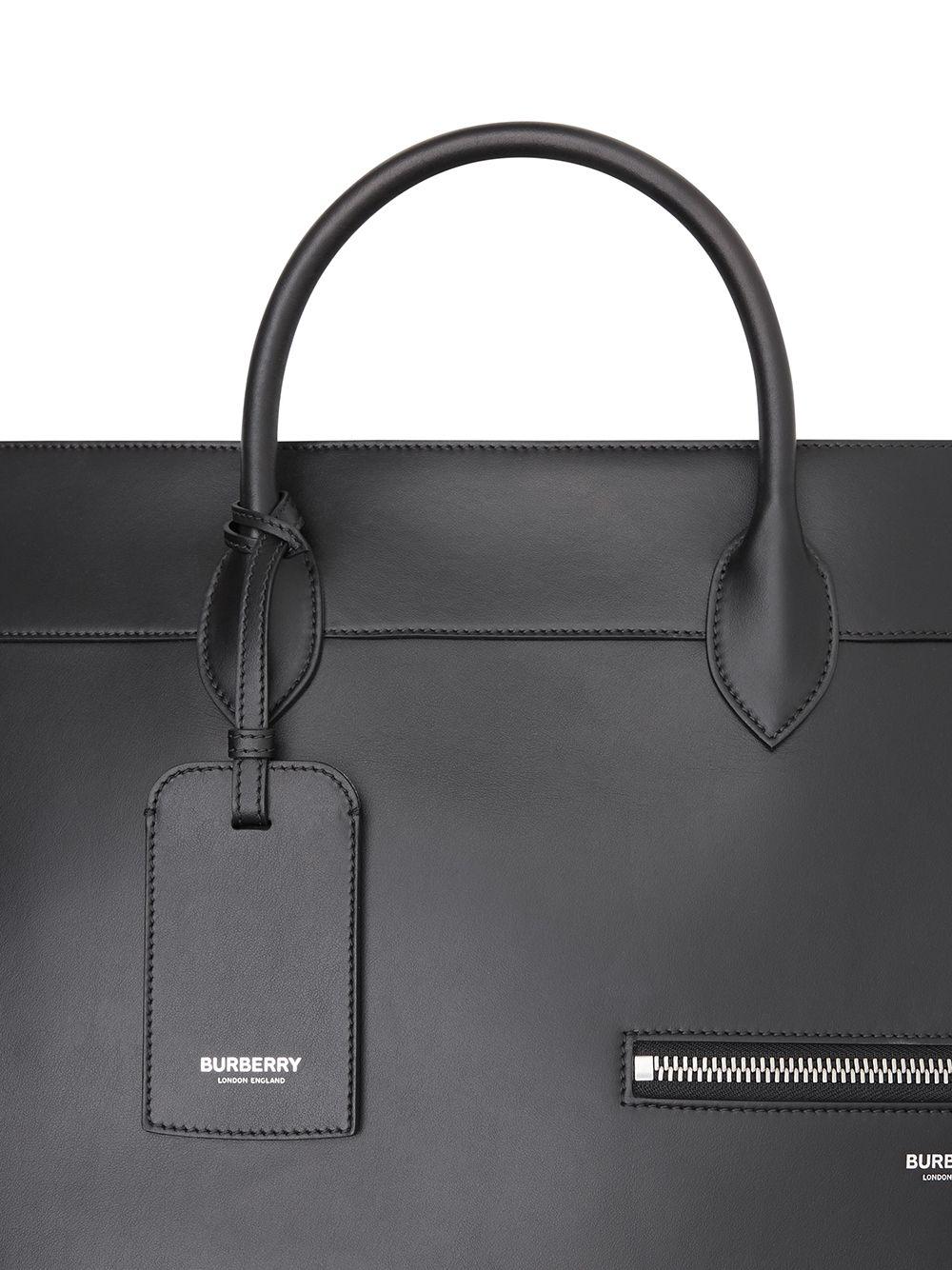 Burberry Leather Holdall in Black for Men | Lyst
