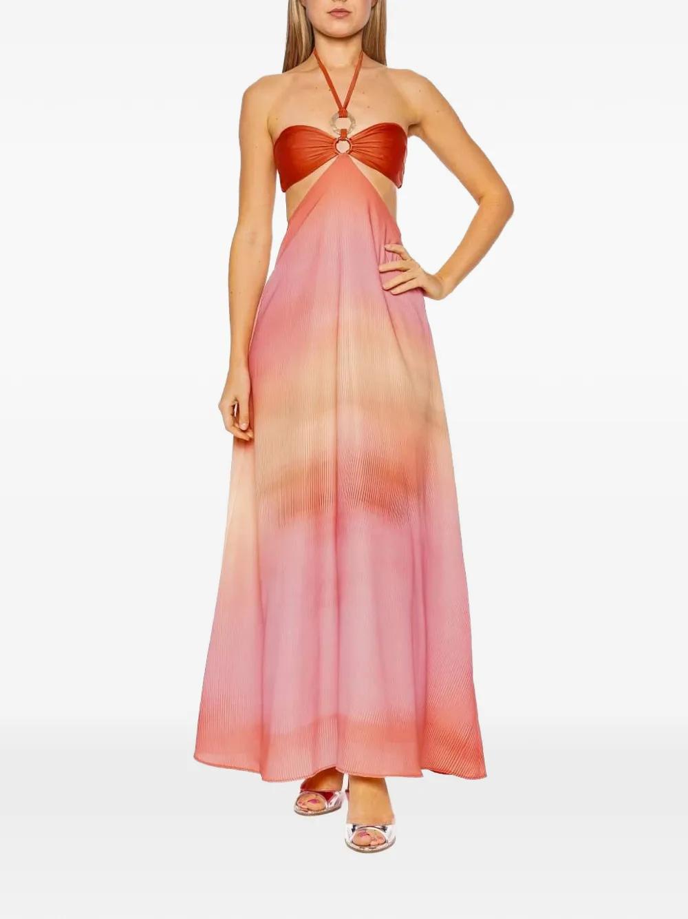 maxi dress with puffed sleeves Long Puff-Sleeve Prom Dress with Sheer Bodice Blue / 0