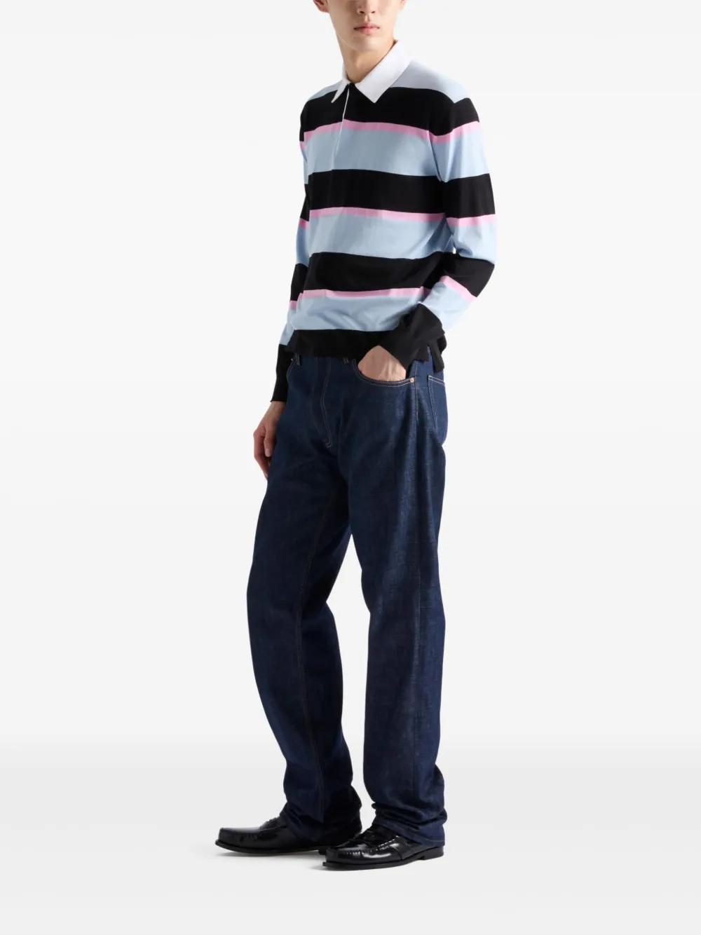 Prada Striped Polo Shirt in Blue for Men | Lyst Prada Striped Polo Shirt in Blue for Men | Lyst